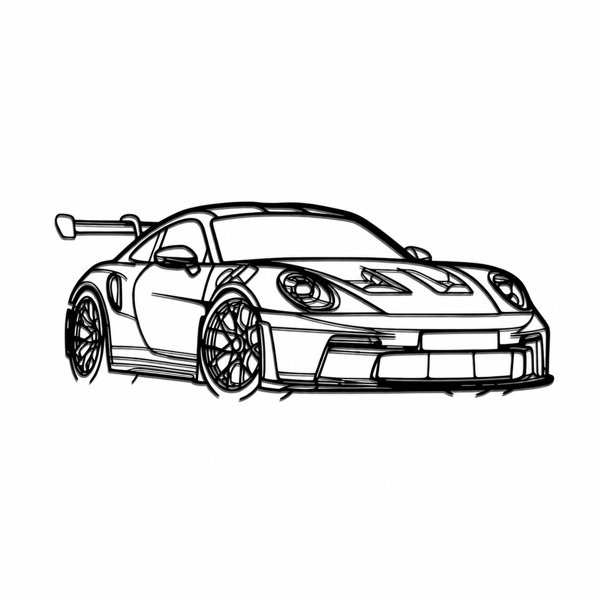 Sports Car Metal Outline Wall Art