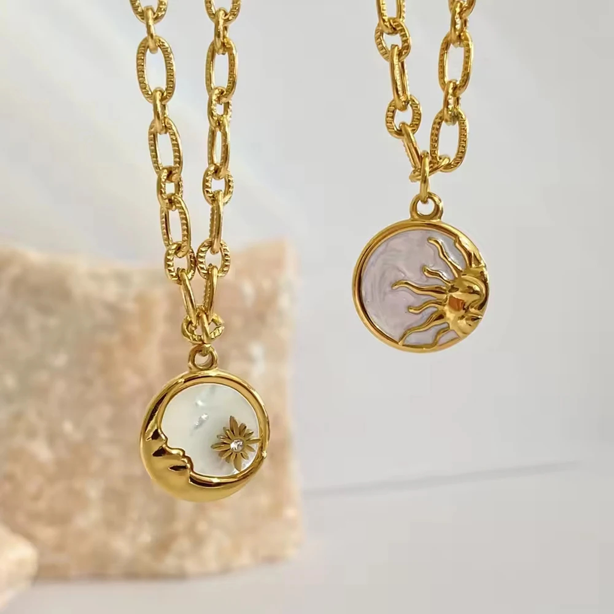 Sun and Moon Pendant Necklace