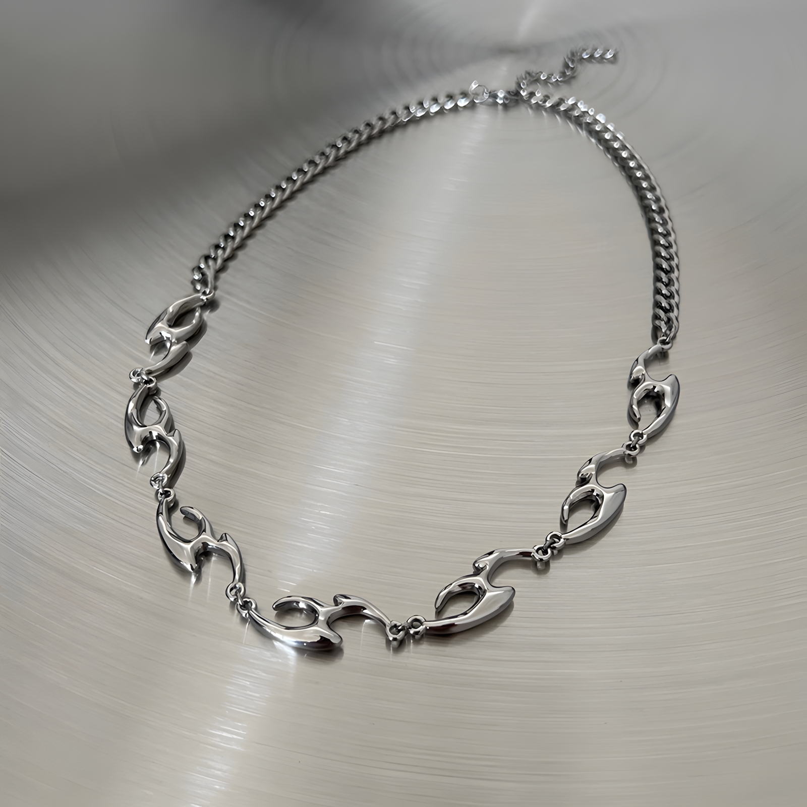 Silver Script Chain Necklace