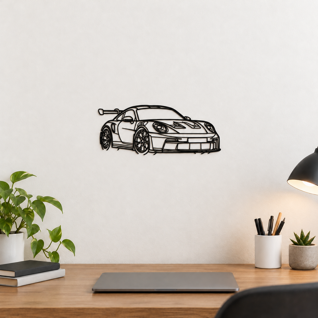 Sports Car Metal Outline Wall Art