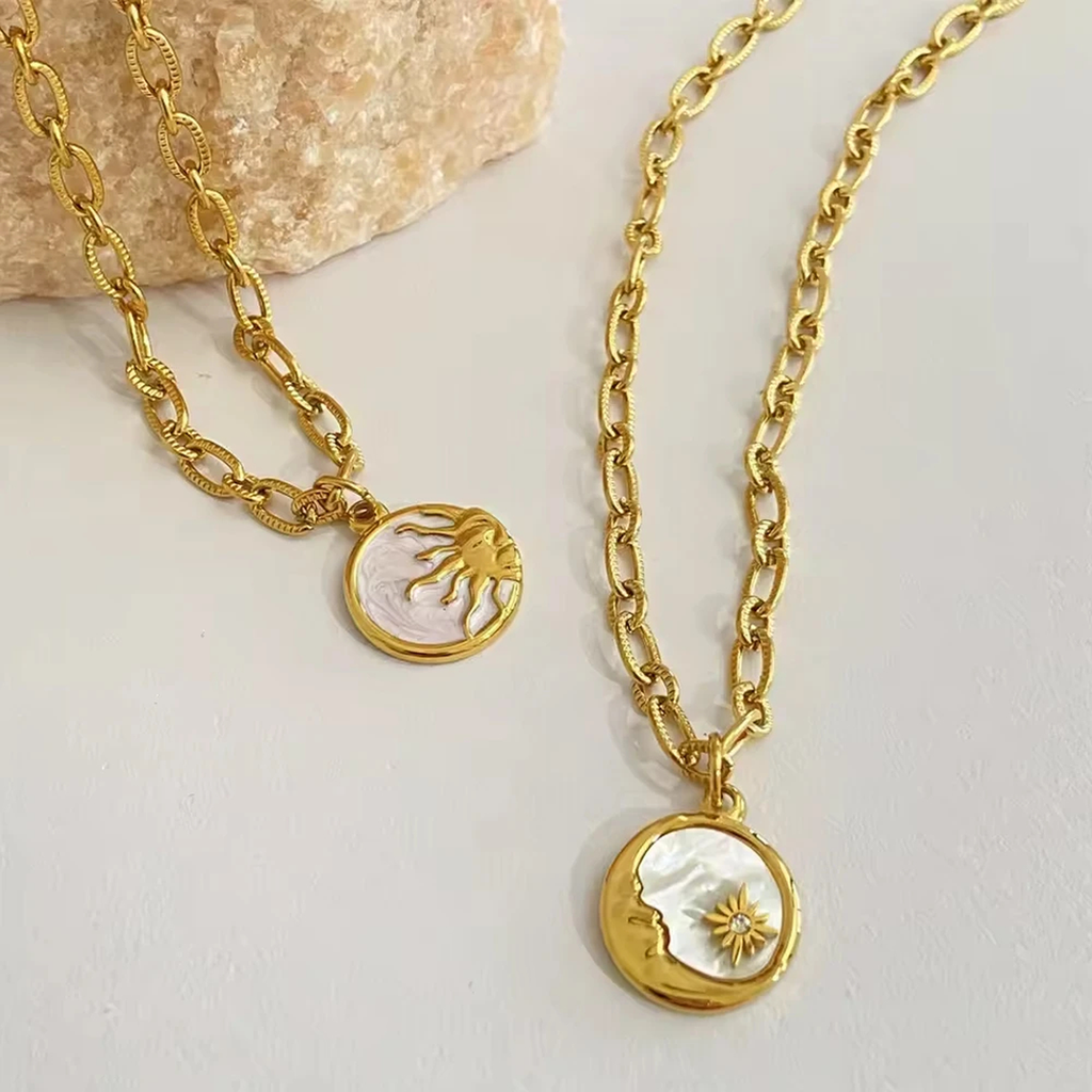 Sun and Moon Pendant Necklace