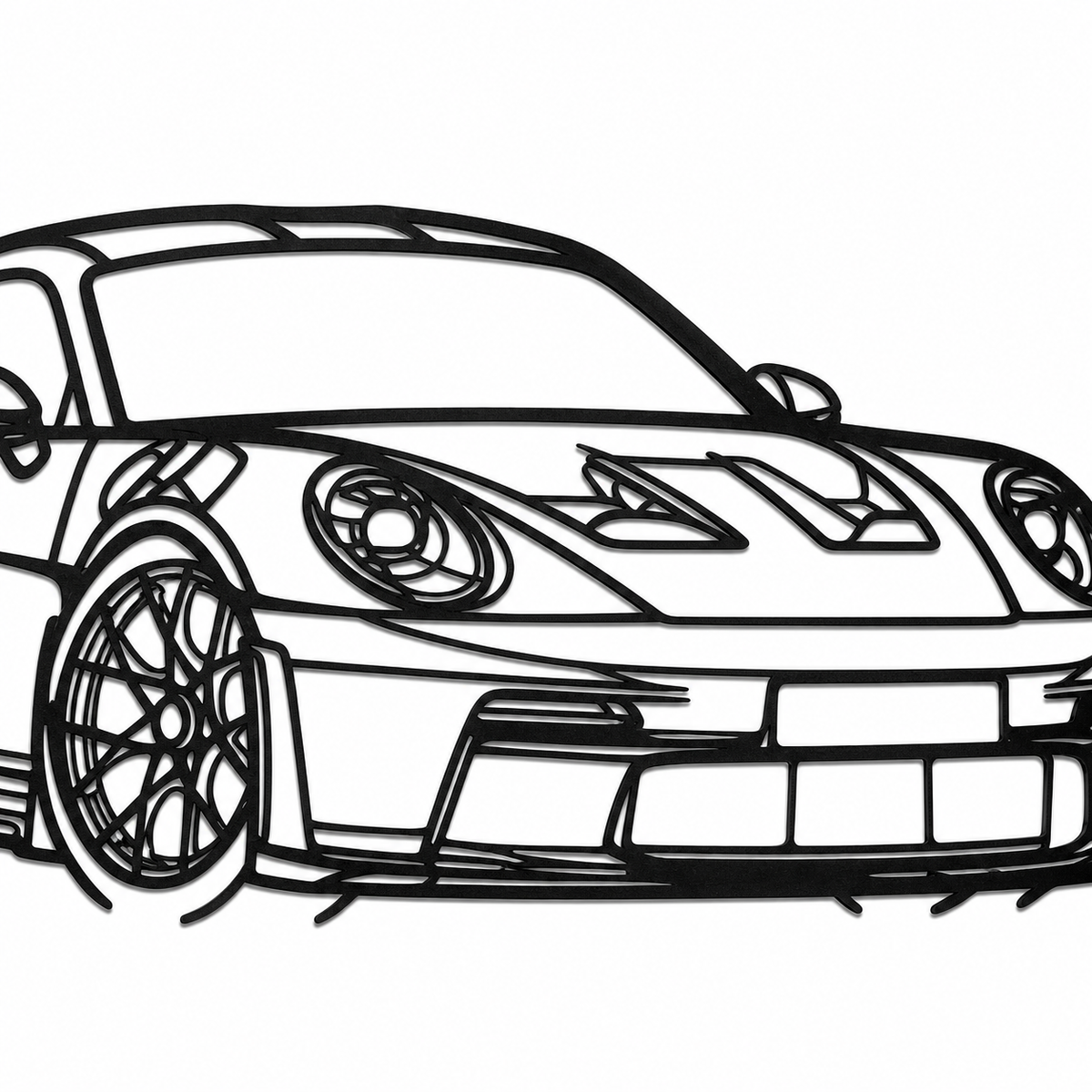 Sports Car Metal Outline Wall Art