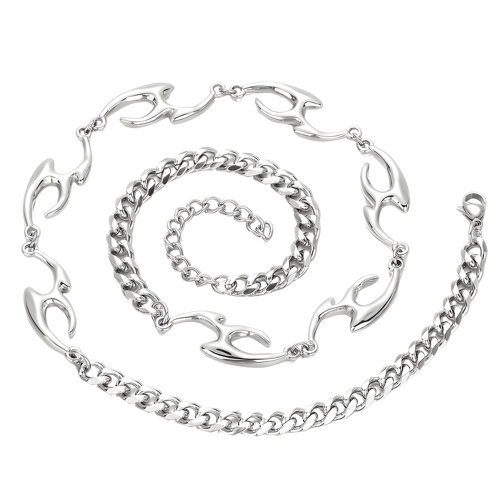 Silver Script Chain Necklace