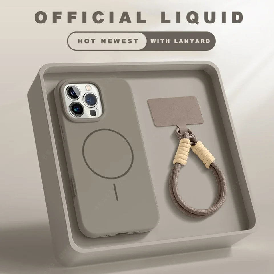 Magnetic Phone Case with Lanyard Strap