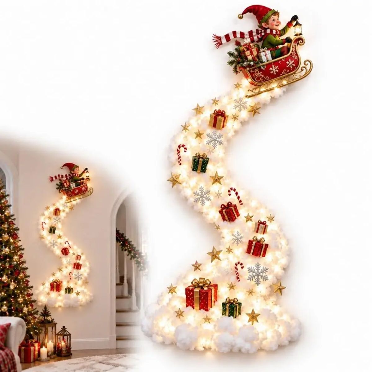 Cascading Christmas Wall Light