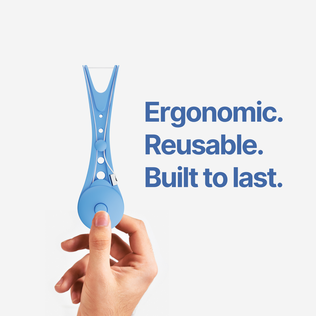 The reusable dental flosser
