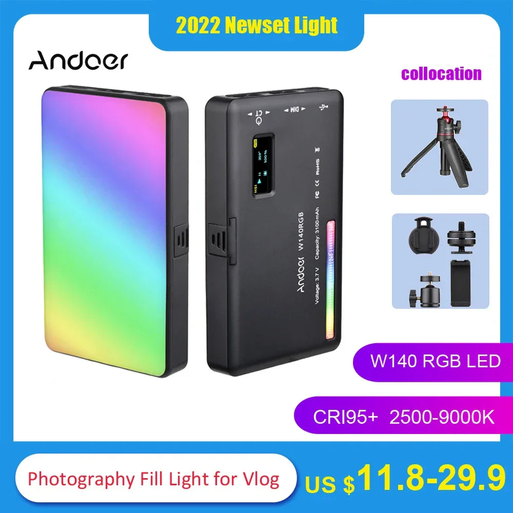 LED Video Light 2500-9000K for Vlog Live Streaming