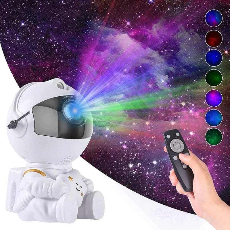 Astronaut stjärnhimmel lampa som projicerar galaxer och stjärnor i ett mörkt rum