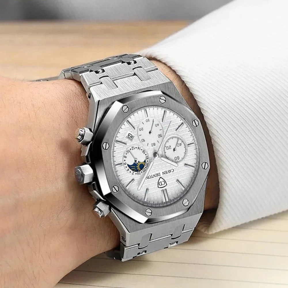 Waterproof High-Grade Three Eyes And Six Needles Multi-Functional Men's Watch