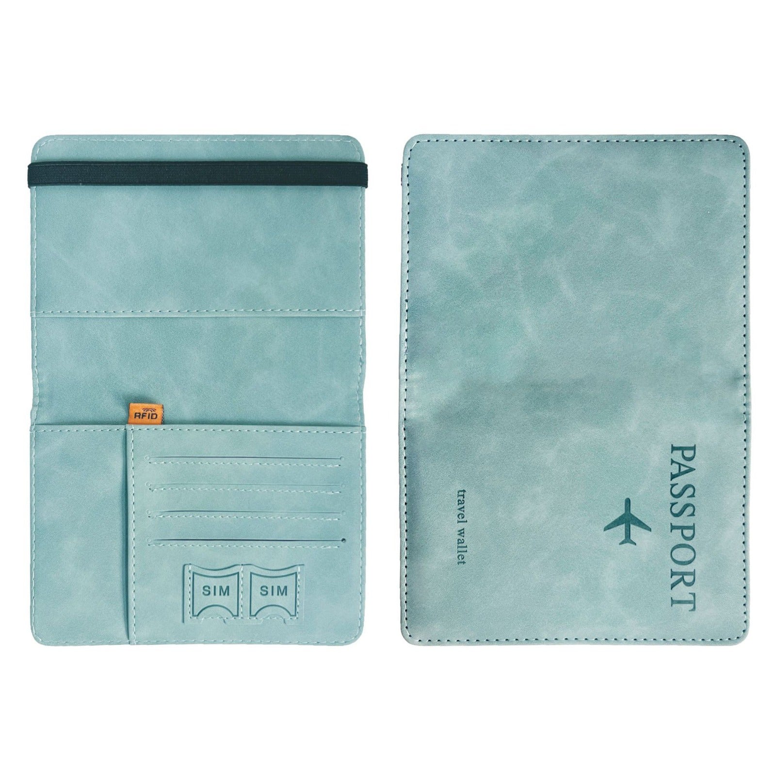 Passfodral i PU-läder, RFID-skydd, flera kortfack