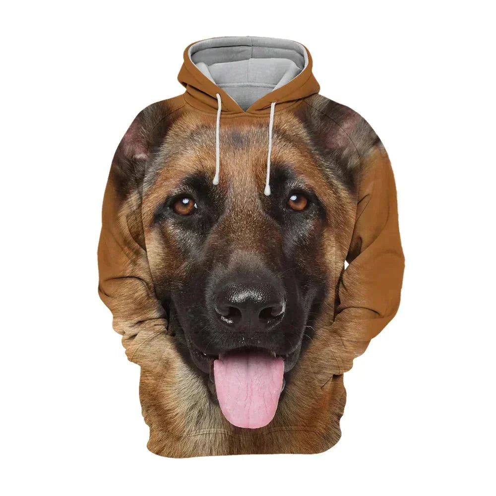 Huvtröja med hundtryck – 3D Hoodie för Hundälskare