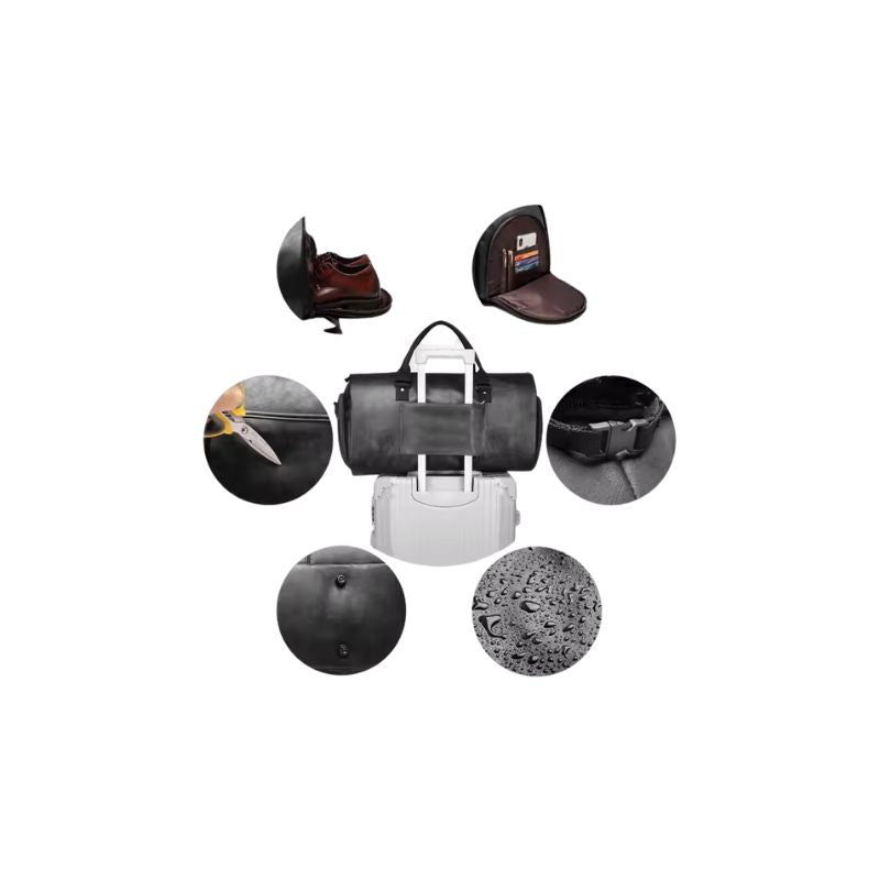 Weekendbag i premium-polyester, vattenresistent, ventilerat skofack